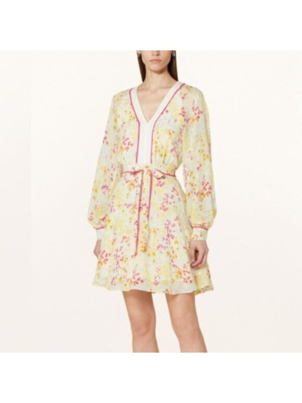 NWT Reiss Molly Floral Puff Long Sleeve Mini Dress - Picture 6 of 14